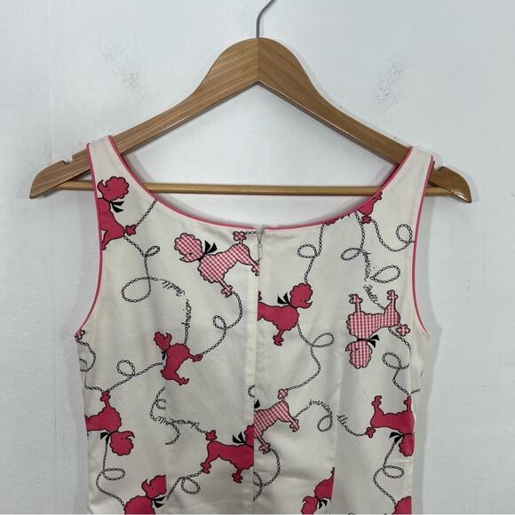 Vintage Becky + Max Pink White Poodle Dog Dress Size 4 - Picture 10 of 13